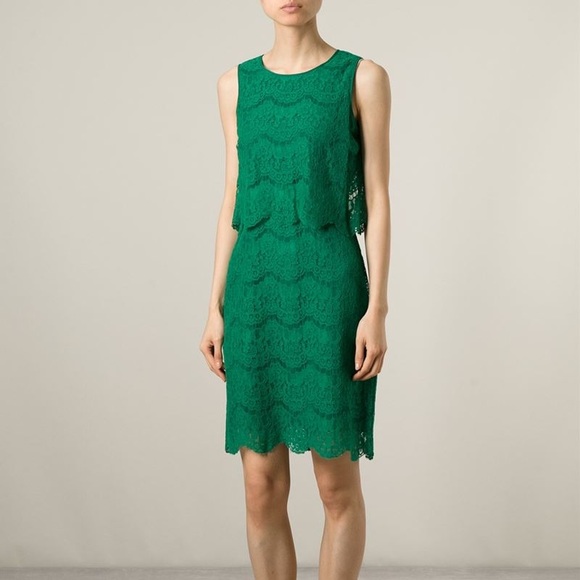 Armani Jeans brand new Green Lace Layered dress - Picture 1 of 6